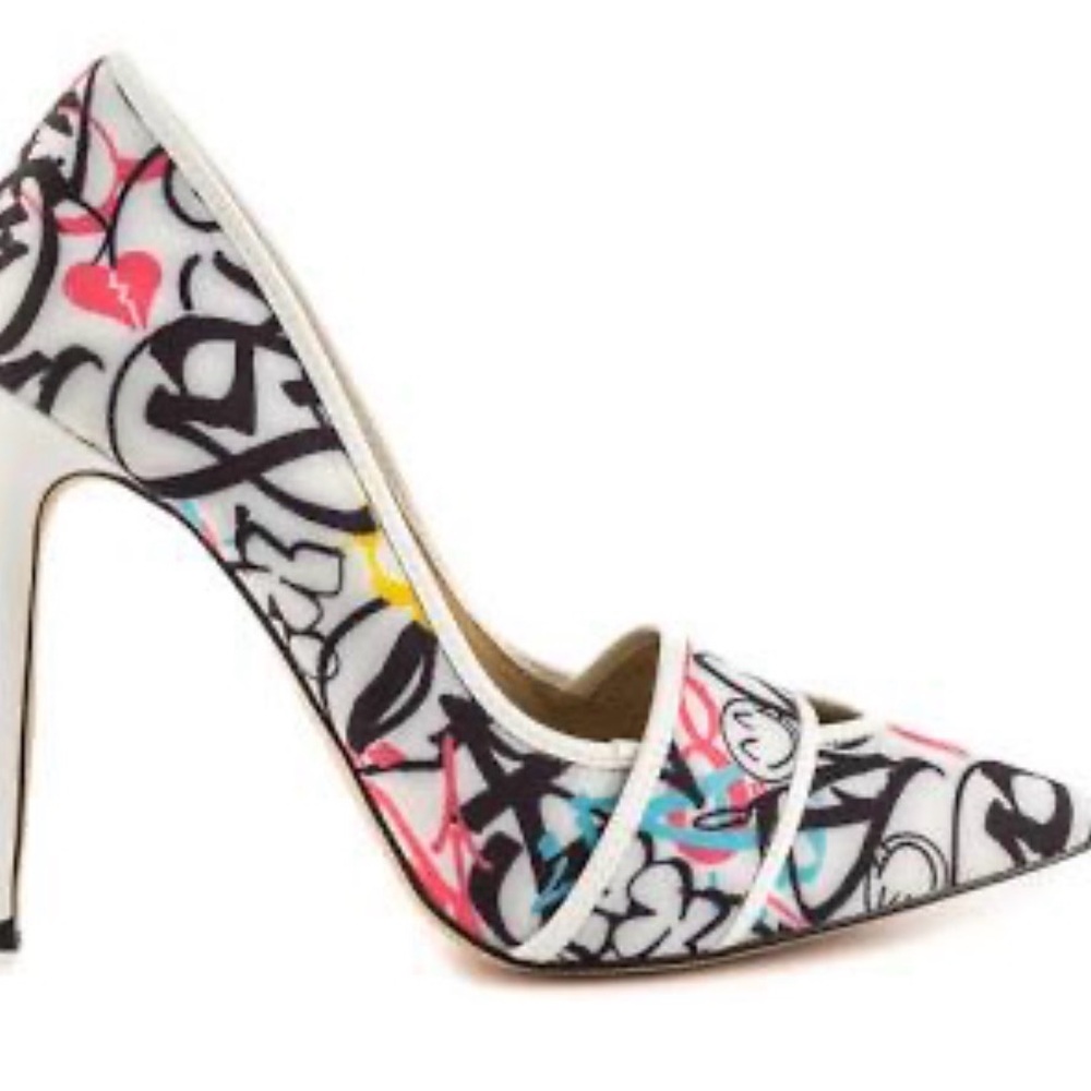 GX by Gwen Stefani Black and White Graphic Heels